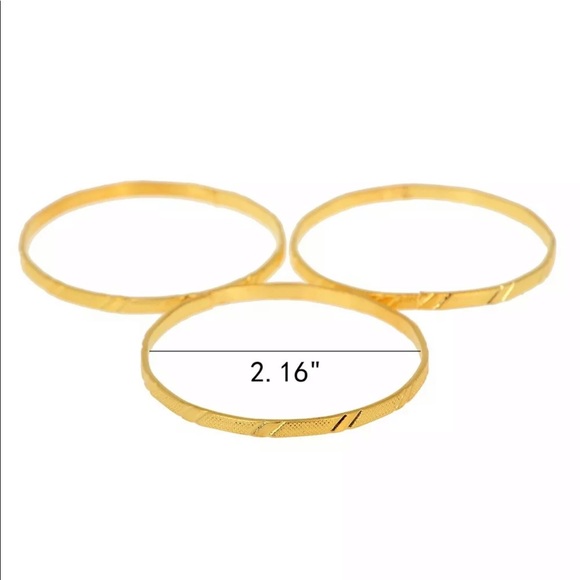 NEW {3pc-} children’s gold bangle bracelets - Picture 2 of 5